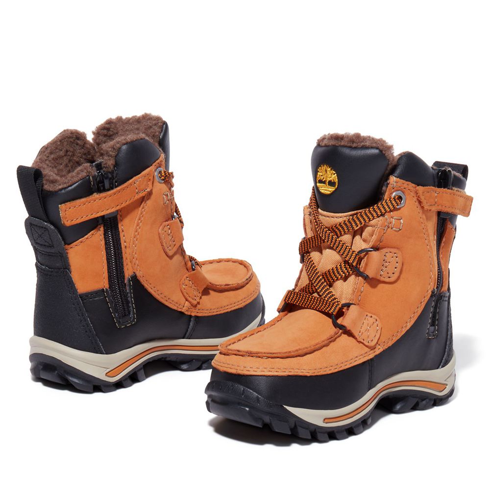 Timberland Μποτες Χιονιού Παιδικα Καφε/Μαυρα - Toddler Chillberg Waterproof - Greece 8350264-LI